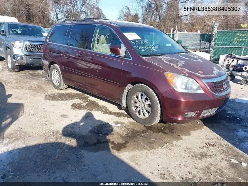 5FNRL38638B405307 2008 Honda Odyssey Ex-L