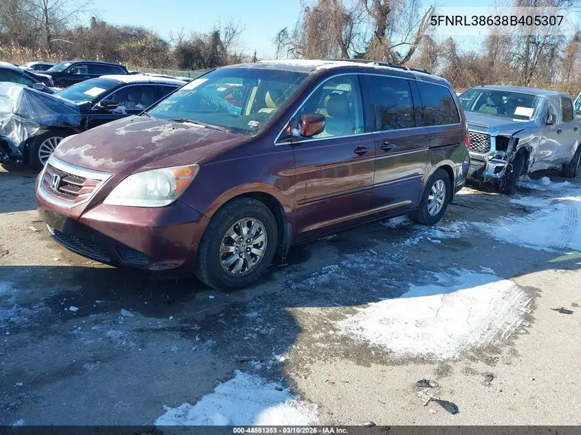 5FNRL38638B405307 2008 Honda Odyssey Ex-L