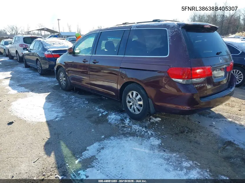 5FNRL38638B405307 2008 Honda Odyssey Ex-L