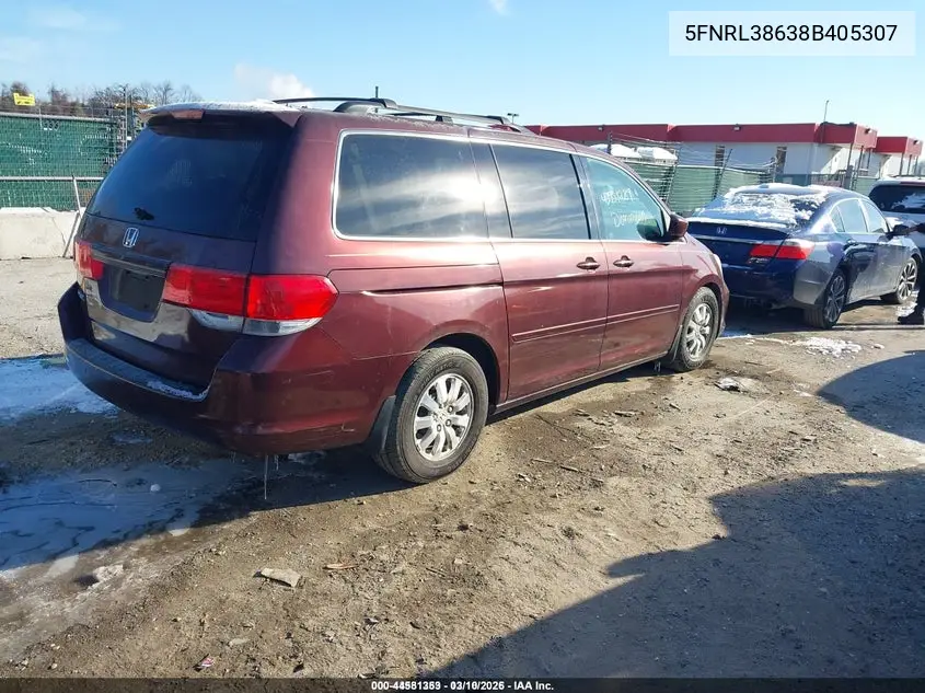 5FNRL38638B405307 2008 Honda Odyssey Ex-L