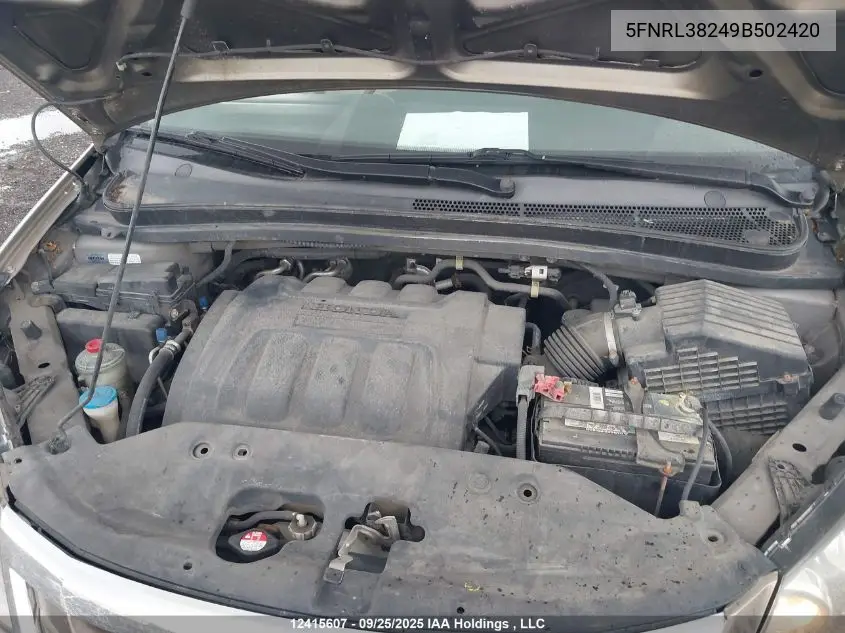 5FNRL38249B502420 2009 Honda Odyssey Lx