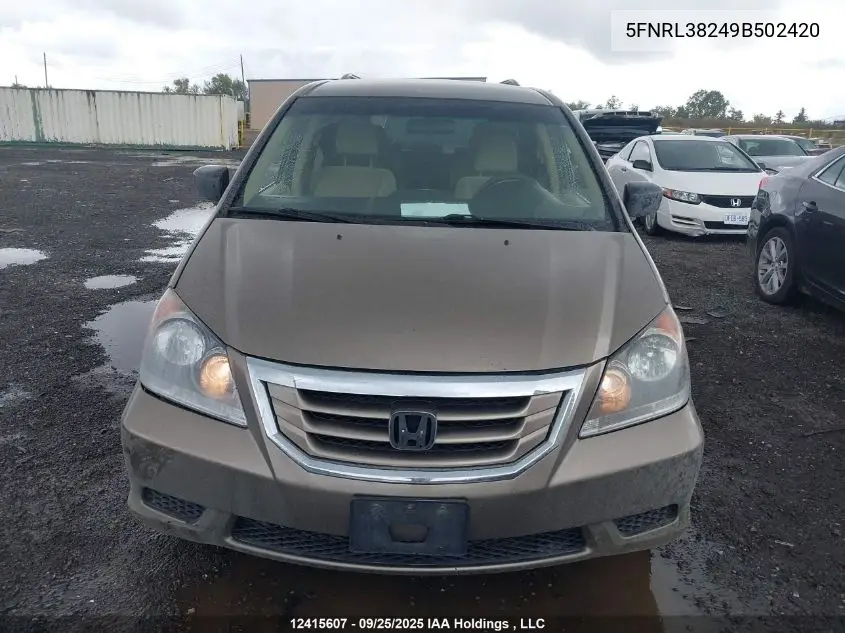 5FNRL38249B502420 2009 Honda Odyssey Lx