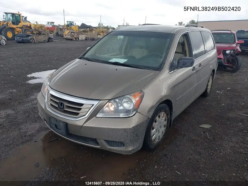 5FNRL38249B502420 2009 Honda Odyssey Lx