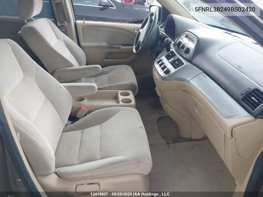 5FNRL38249B502420 2009 Honda Odyssey Lx