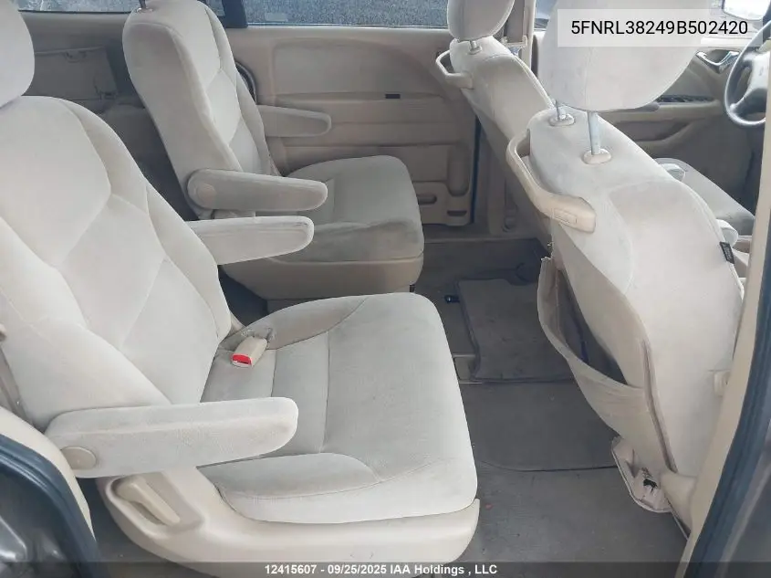 5FNRL38249B502420 2009 Honda Odyssey Lx