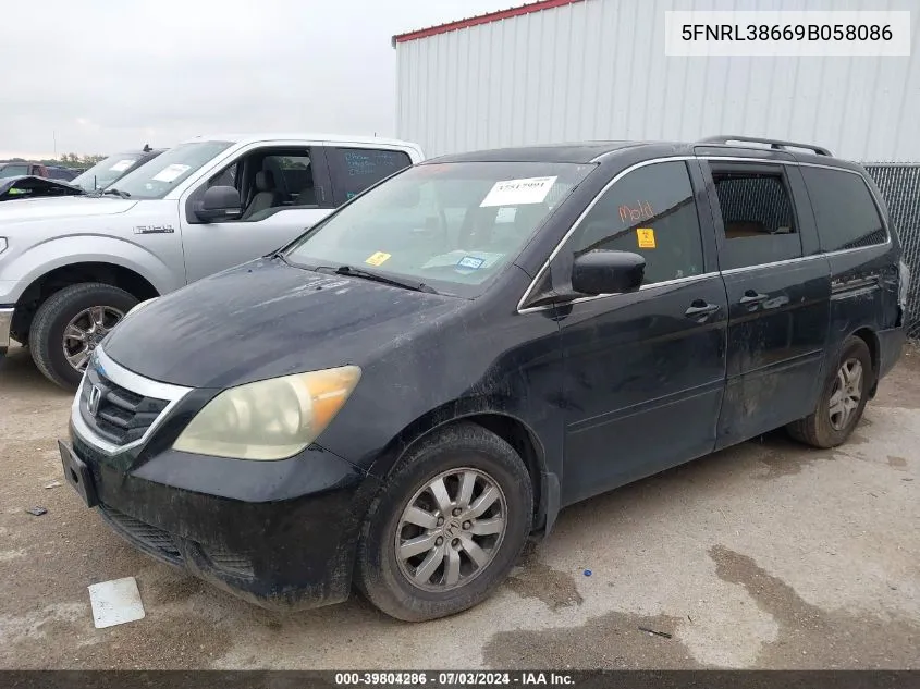 5FNRL38669B058086 2009 Honda Odyssey Ex-L