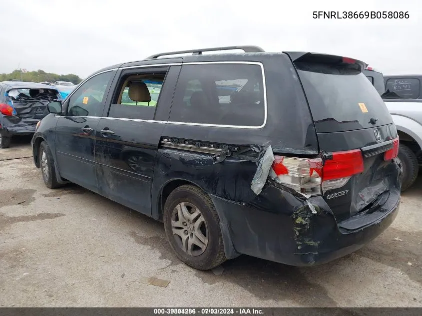 5FNRL38669B058086 2009 Honda Odyssey Ex-L