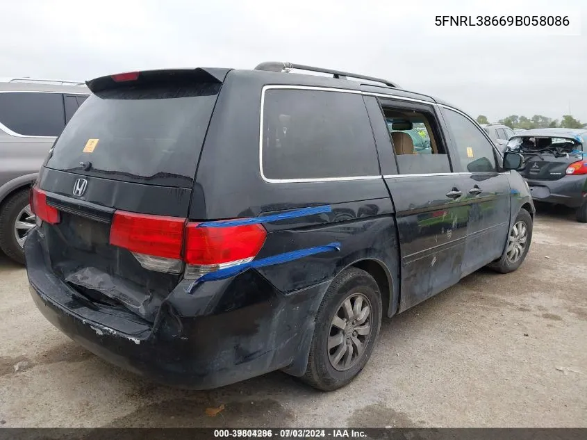 5FNRL38669B058086 2009 Honda Odyssey Ex-L