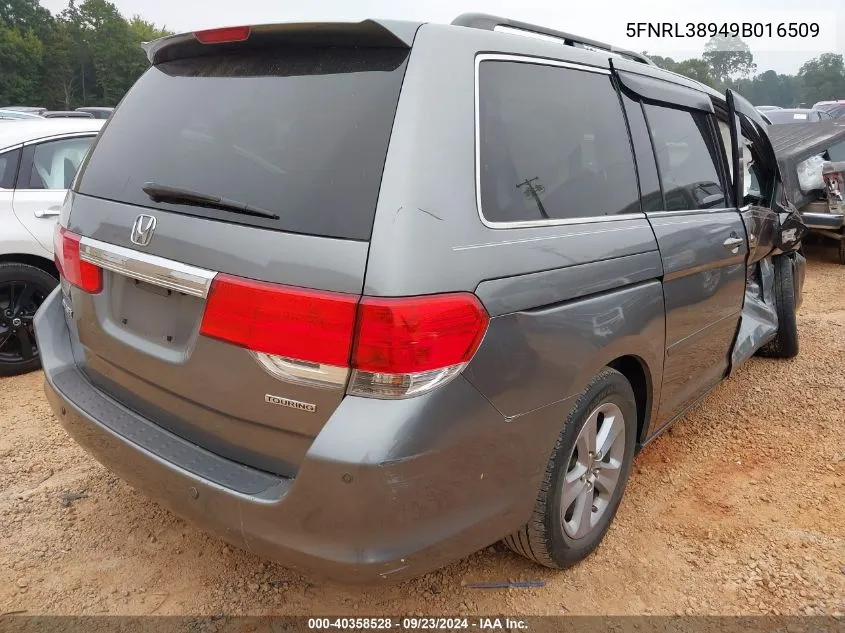 2009 Honda Odyssey Touring VIN: 5FNRL38949B016509 Lot: 40358528