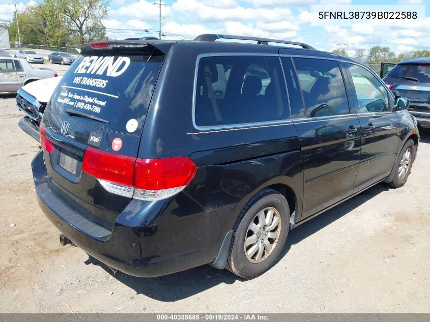 5FNRL38739B022588 2009 Honda Odyssey Ex-L