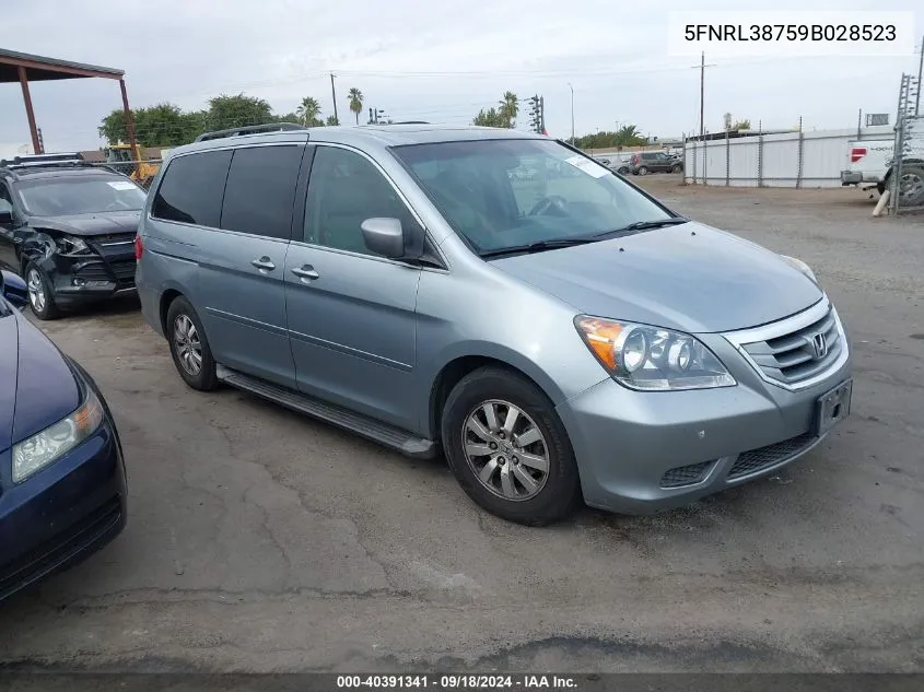 2009 Honda Odyssey Ex-L VIN: 5FNRL38759B028523 Lot: 40391341