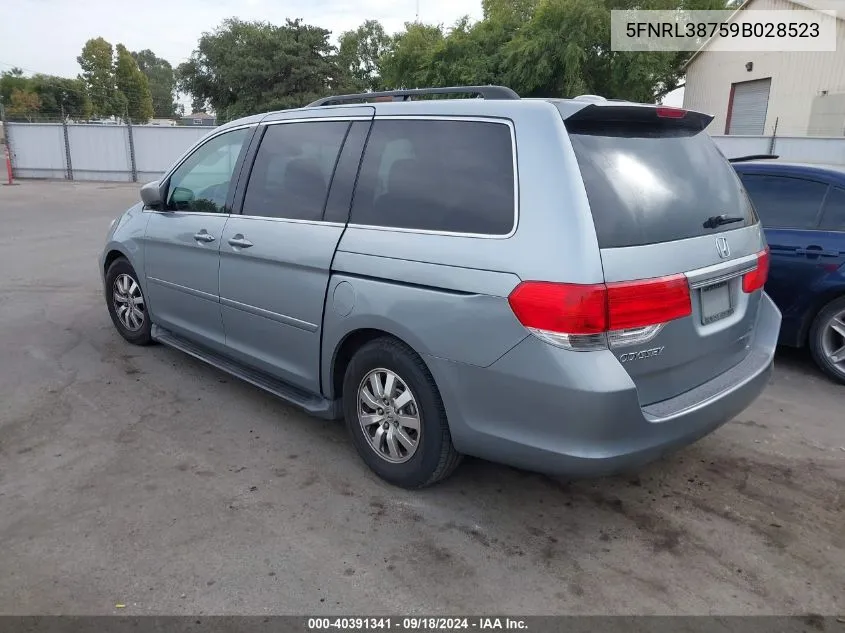 2009 Honda Odyssey Ex-L VIN: 5FNRL38759B028523 Lot: 40391341