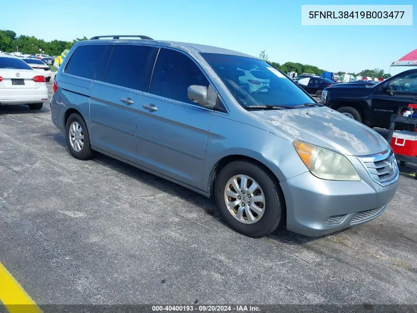 2009 Honda Odyssey Ex VIN: 5FNRL38419B003477 Lot: 40400193