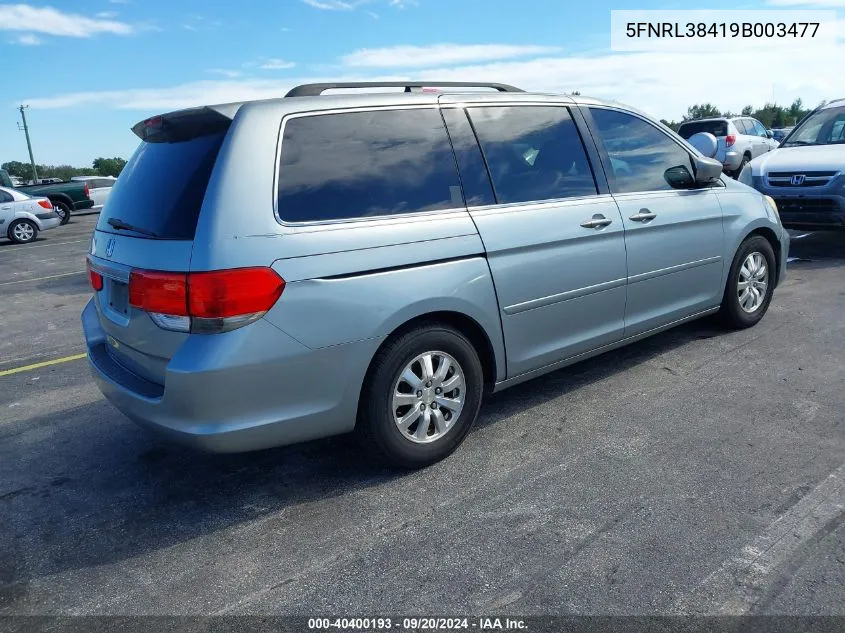 2009 Honda Odyssey Ex VIN: 5FNRL38419B003477 Lot: 40400193