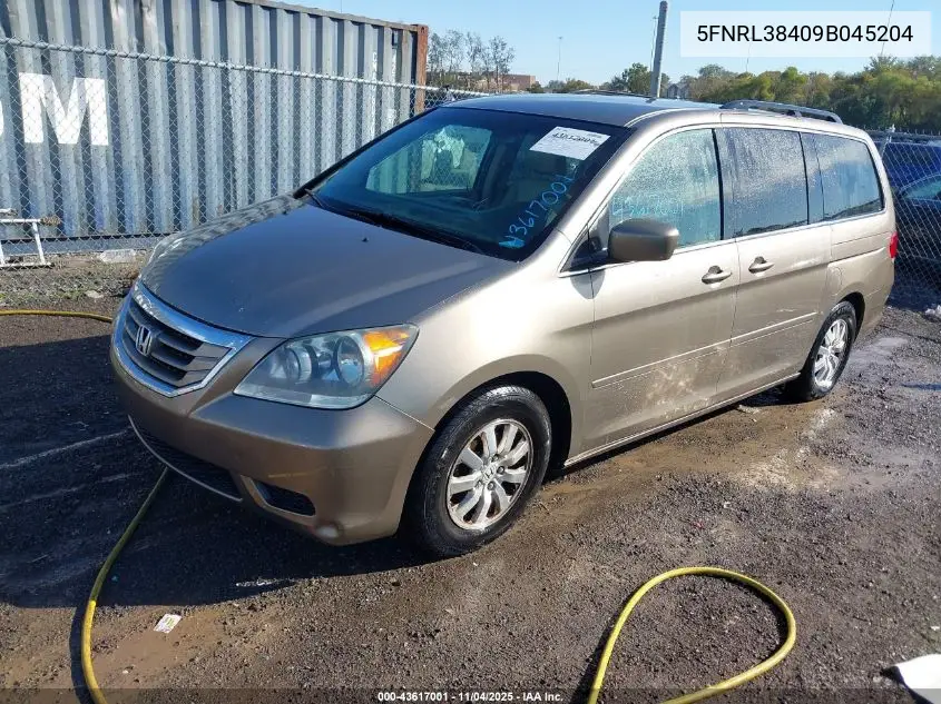 5FNRL38409B045204 2009 Honda Odyssey Ex