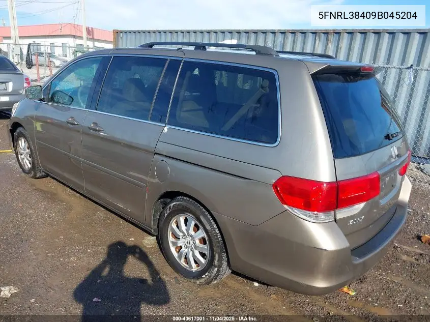 5FNRL38409B045204 2009 Honda Odyssey Ex