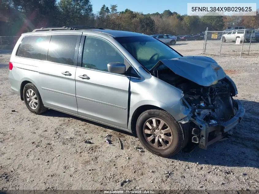 5FNRL384X9B029625 2009 Honda Odyssey Ex