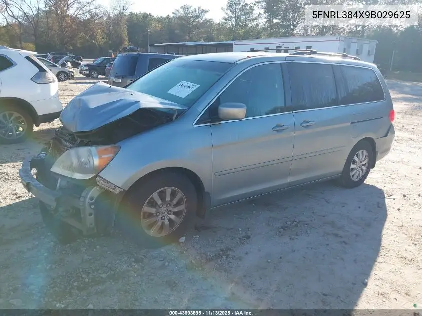 5FNRL384X9B029625 2009 Honda Odyssey Ex
