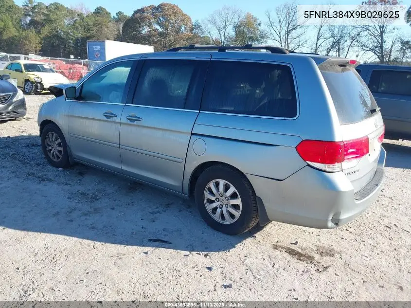 5FNRL384X9B029625 2009 Honda Odyssey Ex