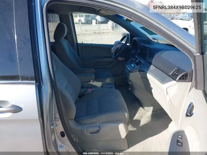 5FNRL384X9B029625 2009 Honda Odyssey Ex