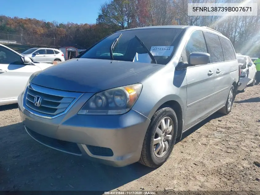 5FNRL38739B007671 2009 Honda Odyssey Ex-L