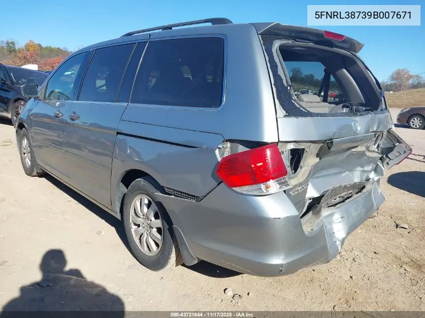 5FNRL38739B007671 2009 Honda Odyssey Ex-L