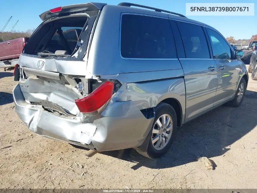 5FNRL38739B007671 2009 Honda Odyssey Ex-L