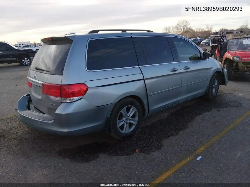 5FNRL38959B020293 2009 Honda Odyssey Touring