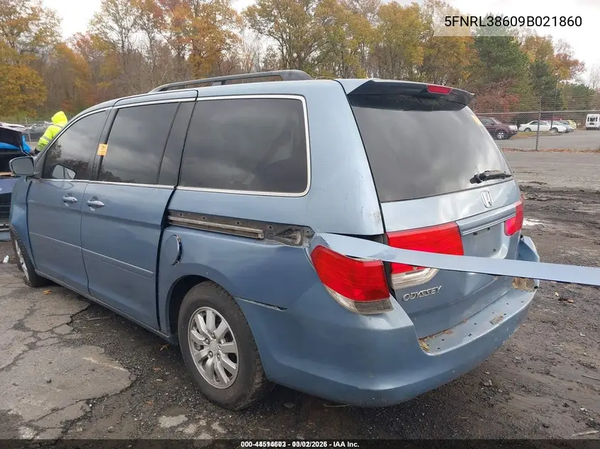 5FNRL38609B021860 2009 Honda Odyssey Ex-L
