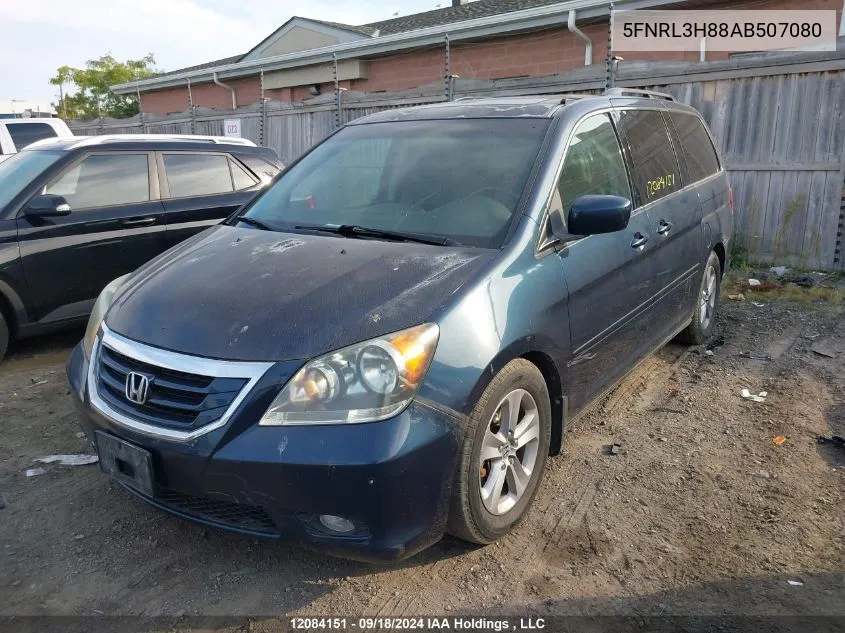 2010 Honda Odyssey VIN: 5FNRL3H88AB507080 Lot: 12084151