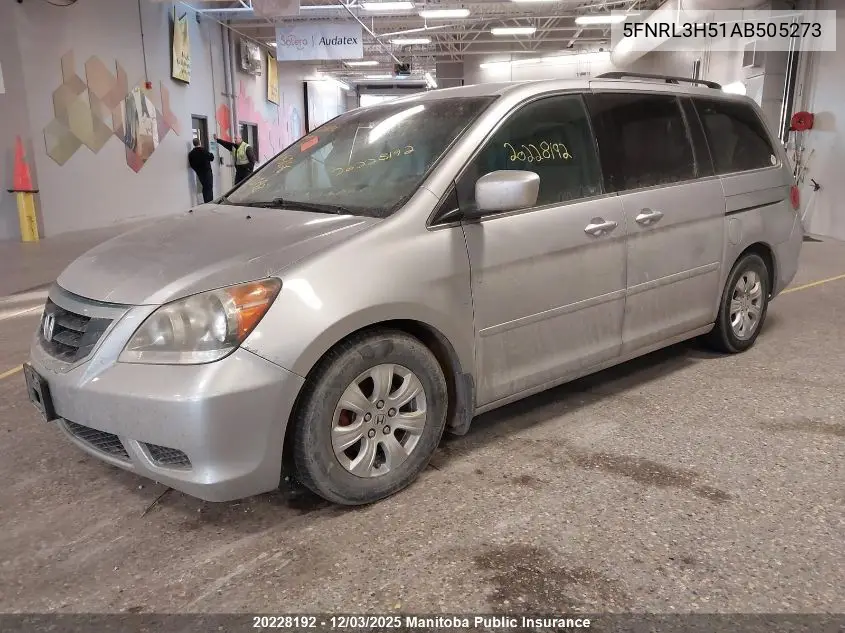 5FNRL3H51AB505273 2010 Honda Odyssey Se