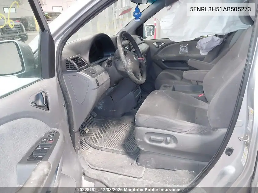 5FNRL3H51AB505273 2010 Honda Odyssey Se