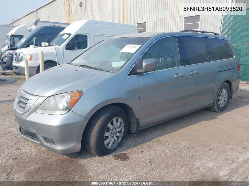 2010 Honda Odyssey Ex VIN: 5FNRL3H51AB093520 Lot: 39937467