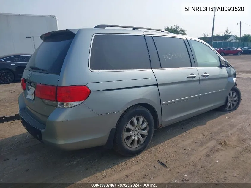 2010 Honda Odyssey Ex VIN: 5FNRL3H51AB093520 Lot: 39937467