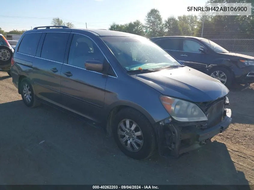 2010 Honda Odyssey Ex VIN: 5FNRL3H42AB106900 Lot: 40262203