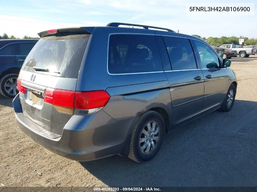 2010 Honda Odyssey Ex VIN: 5FNRL3H42AB106900 Lot: 40262203