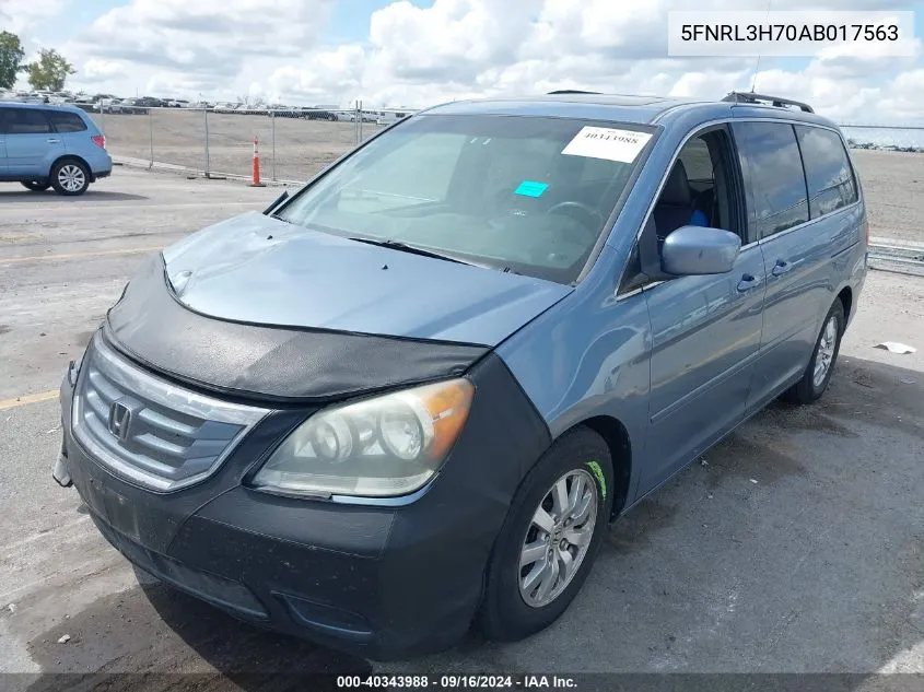 2010 Honda Odyssey Exl VIN: 5FNRL3H70AB017563 Lot: 40343988