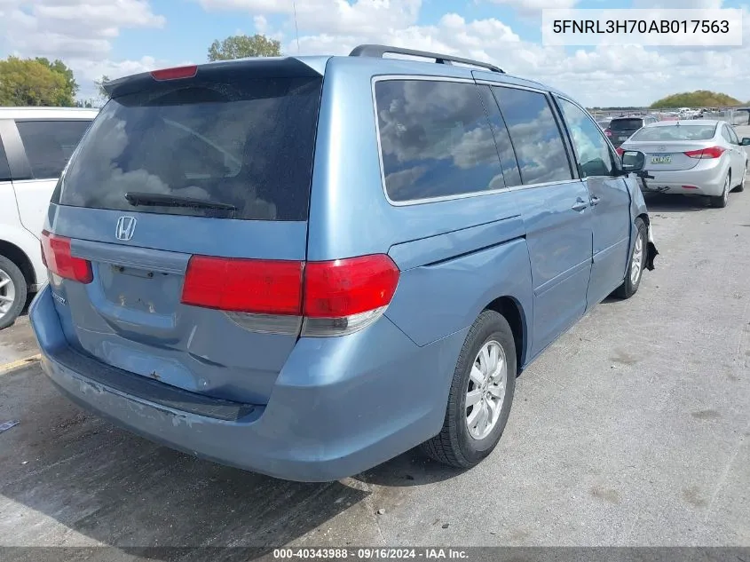 5FNRL3H70AB017563 2010 Honda Odyssey Exl