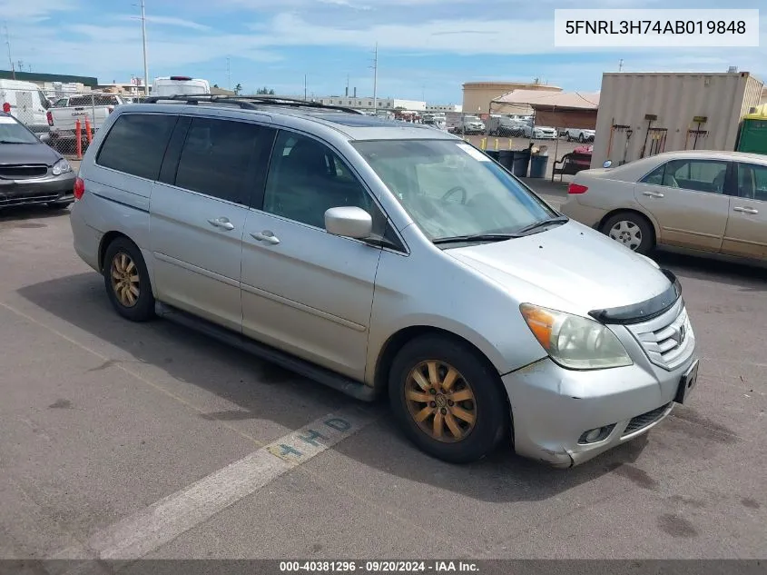 5FNRL3H74AB019848 2010 Honda Odyssey Ex-L