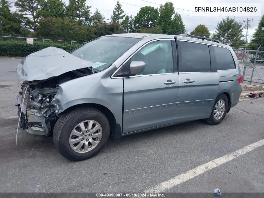 5FNRL3H46AB104826 2010 Honda Odyssey Ex