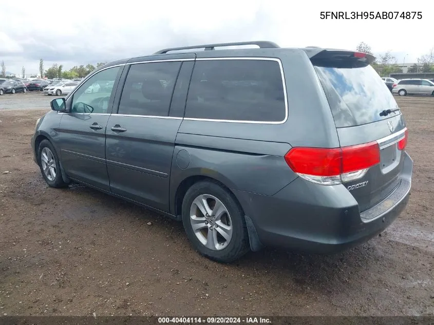 2010 Honda Odyssey Touring VIN: 5FNRL3H95AB074875 Lot: 40404114