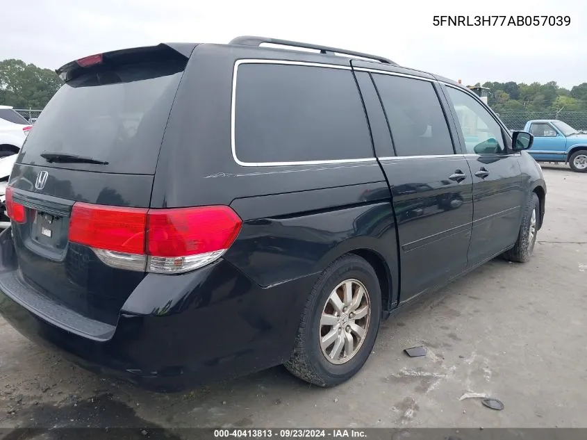 2010 Honda Odyssey Ex-L VIN: 5FNRL3H77AB057039 Lot: 40413813