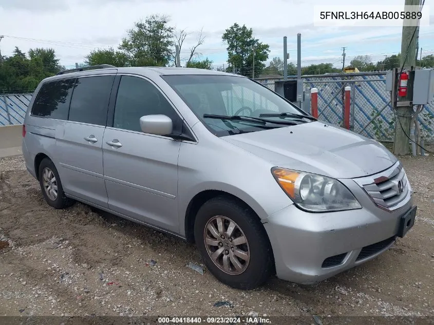 2010 Honda Odyssey Ex-L VIN: 5FNRL3H64AB005889 Lot: 40418440