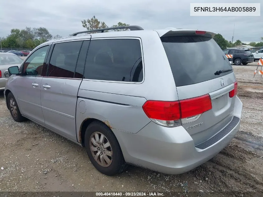 2010 Honda Odyssey Ex-L VIN: 5FNRL3H64AB005889 Lot: 40418440