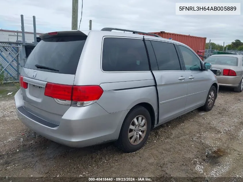 2010 Honda Odyssey Ex-L VIN: 5FNRL3H64AB005889 Lot: 40418440