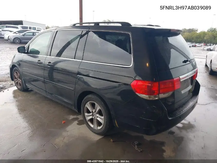 5FNRL3H97AB039089 2010 Honda Odyssey Touring