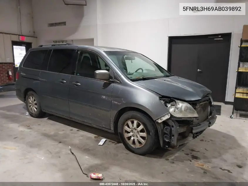5FNRL3H69AB039892 2010 Honda Odyssey Ex-L