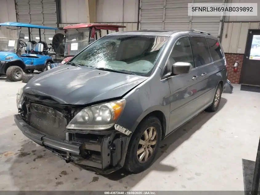 5FNRL3H69AB039892 2010 Honda Odyssey Ex-L