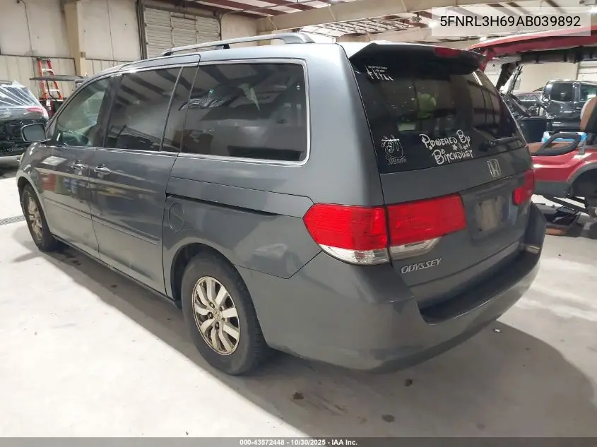 5FNRL3H69AB039892 2010 Honda Odyssey Ex-L