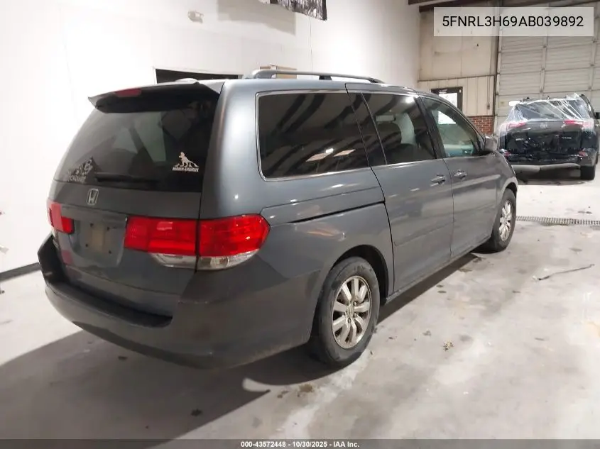 5FNRL3H69AB039892 2010 Honda Odyssey Ex-L